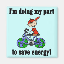 Bicycle Save Energy T-shirts and Gifts Fridge Magnets