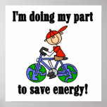 Bicycle Save Energy T-shirts and Gifts Posters