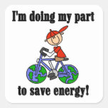 Bicycle Save Energy T-shirts and Gifts Square Sticker
