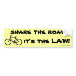 Bicycle, share the road, it's the LAW! Bumper Sticker