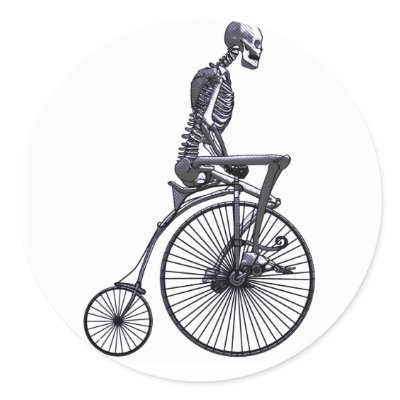 Bicycle Skeleton Round Sticker by nassosvakalis
