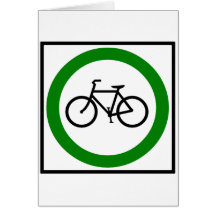 Bicycle Traffic Highway Sign Greeting Card