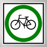 Bicycle Traffic Highway Sign Print