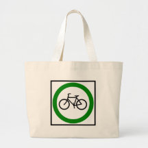 Bicycle Traffic Highway Sign Tote Bags