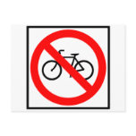 Bicycle Traffic Prohibited Highway Sign Postcard