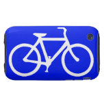 Bicycle: White on Blue Iphone 3 Tough Case