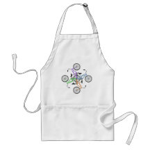 Bicycles! 4 different colored bikes interlocked apron
