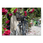 Bicycles and roses in Sweden Cards