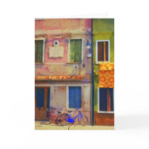 Bicycles in Burano Italy Venice Greeting Card