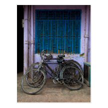 Bicycles Stacked Up Post Cards