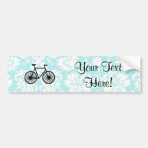 Bicyclette de motif de damassé ; Teal Adhésifs Pour Voiture