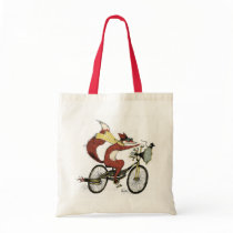 Bicycling Fox Tote by Sarah Watts Canvas Bags