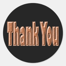 Biege Thank You Round Sticker