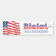Bielat for Congress Patriotic American Flag Bumper Stickers