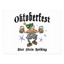 Bier Stein Holding Oktoberfest Gift Post Card