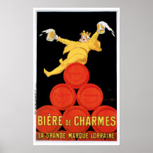 Biere De Charmes Vintage Drink Ad Art Poster