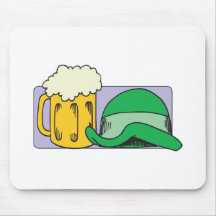 Bière et chapeau tapis de souris