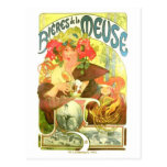 Bières de la Meuse, Alphonse Mucha Postcards