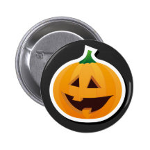Big 2 teeth smile Halloween Pumpkin button