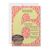 Big 6 Birthday Party Invitation
