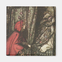 Big Bad Wolf in Grandma's Bed Fridge Magnets