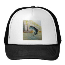 Big Bass! 16x20 Oil on Canvass Mesh Hats