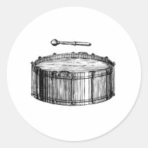 Big Bass Drum Round Stickers