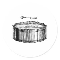 Big Bass Drum Round Stickers