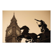 Big Ben and Boadicea statue Photograph