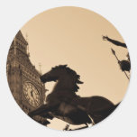 Big Ben and Boudica statue Round Sticker