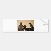 Big Ben and boudica statue sepia toned Bumper Stickers