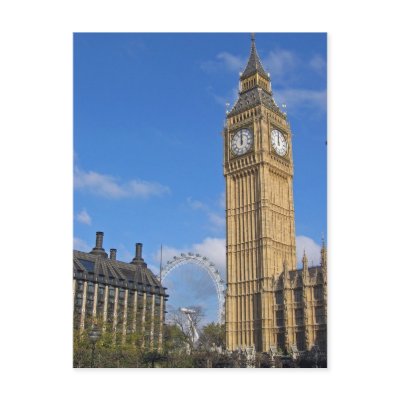 Big Ben and the London Eye Postcard by rukeman