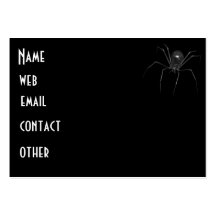 Big Black Creepy 3D Spider Business Card Templates