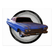 Big Blue Fin 1959 Cadillac Postcard