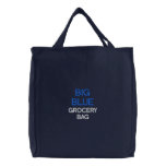 BIG BLUE GROCERY BAG, embroidered bags