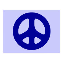 Big Blue Peace Sign Postcard