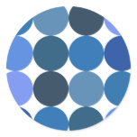 Big Blue Polka Dots Round Stickers