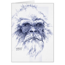 Big Blue Sasquatch Greeting Cards