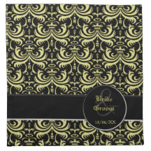 Big Bold Damask (Gold) (Wedding) Cloth Napkin