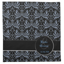 Big Bold Damask (Smokey Blue) (Wedding) Napkin