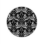 Big Bold Damask (White) Round Wall Clocks
