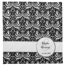Big Bold Damask (White) (Wedding) Cloth Napkins