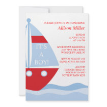 BIg & Bold SAILBOAT Boy Baby Shower INVITATION