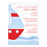 BIg & Bold SAILBOAT Boy Baby Shower INVITATION