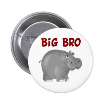 Big Bro Hippo Pinback Button