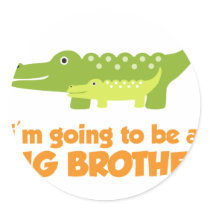 Big Brother Alligator T-shirt Round Sticker