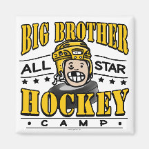 Big Brother Hockey Yellow Helmet Fridge Magnets