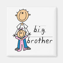 Big Brother with Baby Sister Tshirts and Gifts Fridge Magnets