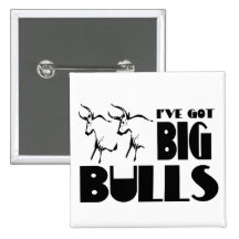 Big Bulls - Funny Farmer Pinback Button