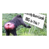 Big Bum Sign with Monkey Photo Personalized Photo Card